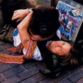 Viggo Mortensen with dog, by Bruce Weber from Vanity Fair April 1998