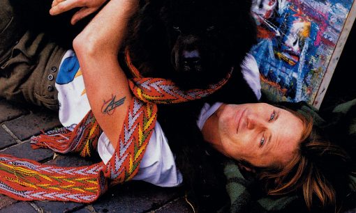 Viggo Mortensen with dog, by Bruce Weber from Vanity Fair April 1998