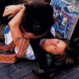 Viggo Mortensen with dog, by Bruce Weber from Vanity Fair April 1998