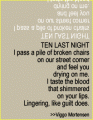Ten Last Night - poem by Viggo Mortensen "Ten Last Night"