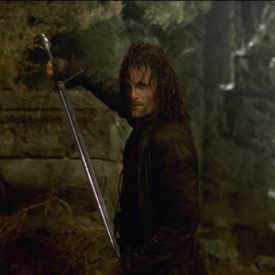 Aragorn (Viggo Mortensen) faces the Nazgul in The Fellowship of the RIng