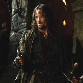 Aragorn (Viggo Mortensen) faces the Nazgul in The Fellowship of the RIng