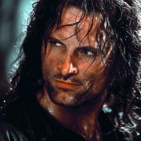 Aragorn (Viggo Mortensen) faces the Nazgul in The Fellowship of the RIng