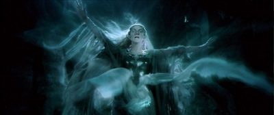 Cate Blanchett as Galadriel confronted with ring in Fellowship