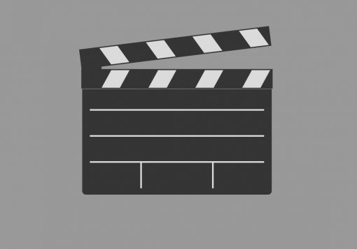 clapboard represents movie in production