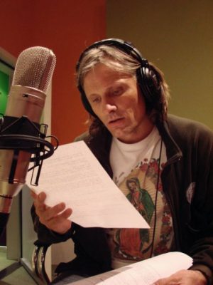 Viggo Mortensen recording the narration for The Path of the Condor