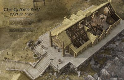 3D reconstruction of the Golden Hall at Meduseld, built by Brego, king of Rohan