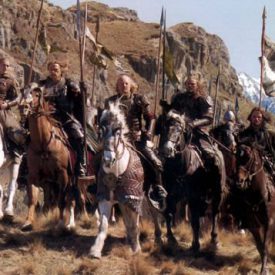 Legolas, Gamling, Théoden, Éomer, Aragorn, and the Rohirrim