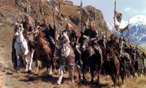 Legolas, Gamling, Théoden, Éomer, Aragorn, and the Rohirrim